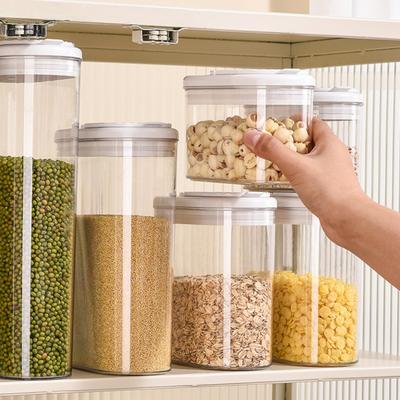 Герметичный контейнер для хранения продуктов Прозрачный пластиковый контейнер с откидными крышками для организации кухонной кладовой Банка для хранения сухих продуктов для сахара