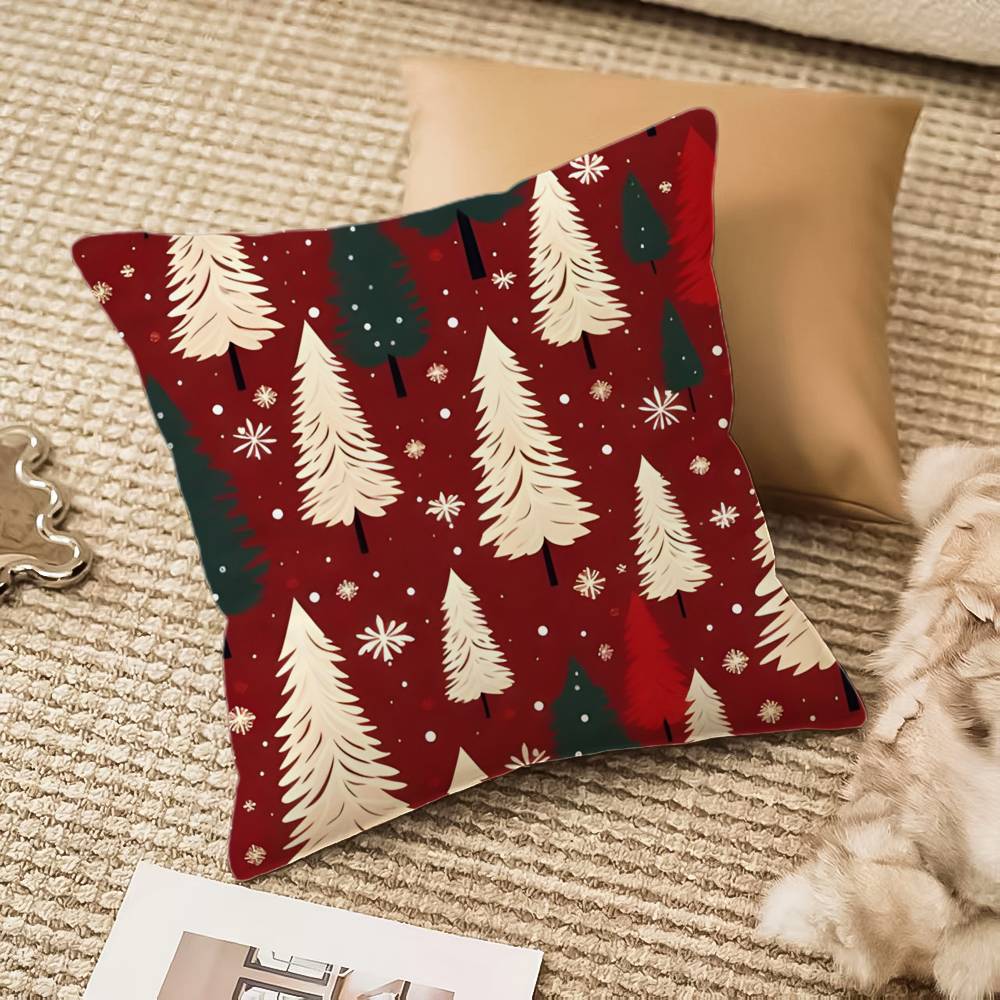 Наволочка «Маленькая рождественская радость» из шелковистого короткого плюша с потайной молнией, пылезащитная наволочка для диванной подушки