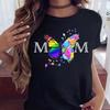 Новая женская футболка, модная футболка с цветочным принтом MOM Butterfly, повседневная футболка с коротким рукавом, женская футболка в стиле 90-х годов, женская футболка