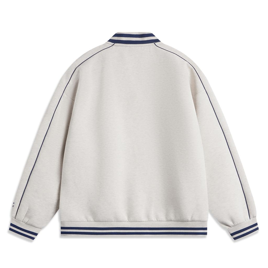 Li Ning Sports Lifestyle Series American Trend Retro Baseball Cardigan Push Up Удобная повседневная толстовка унисекс AWDUF67-3