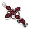 Natural Mozambique Garnet Gemstone 925 Sterling Silver Pendant 3.35" W3s41
