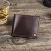 CONTACT'S Men Short Wallets Genuine Leather RFID Card Holders Zipper Coin Purses Money Clips Male Purses Mini Wallets for Men
