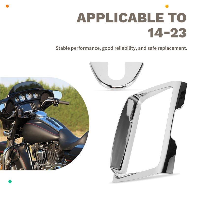 Reliable-Stereo Gauge Trim Cover Chrome Fairing Dash Switch Panel Kit For Touring Models Electra Street Glide 14-23 Accen