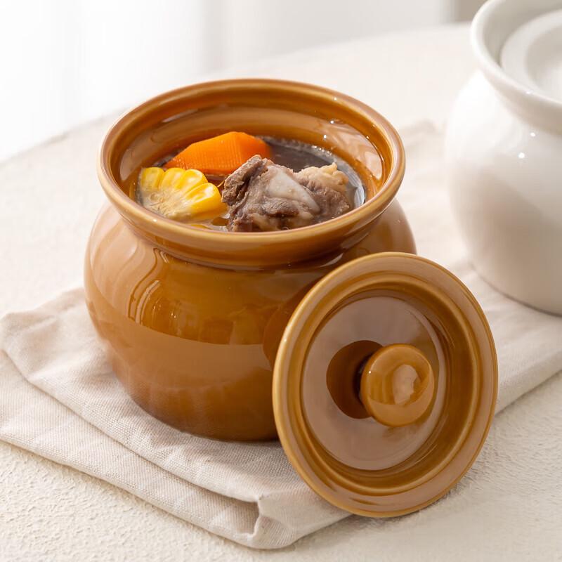 Керамический горшок для тушения Baijie с крышкой и ложкой