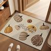 Pumpkin PVC Leather Doormat Indoor Outdoor Washable Non-slip Entrance Floor Mat