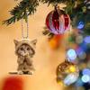 Cat Pendant Christmas Tree Ornament with Lanyard Easy To Hang Lightweight Car Acrylic Hanging Pendant Xmas Tree Decoration