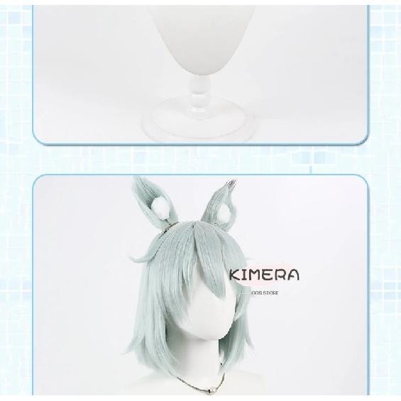 Chainsmoker Cat Yaniko Satou Cos Wig Mixed Fluffy Fiber Hair With Cat Ears Yani Neko Anime Hairpiece Comic Con Halloween Cosplay