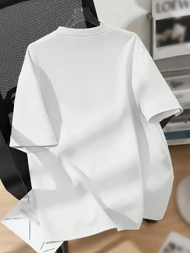 Simple Bear Print Short-sleeved T-shirt Casual and Versatile Style Suitable for Women's Daily and Outing Wear