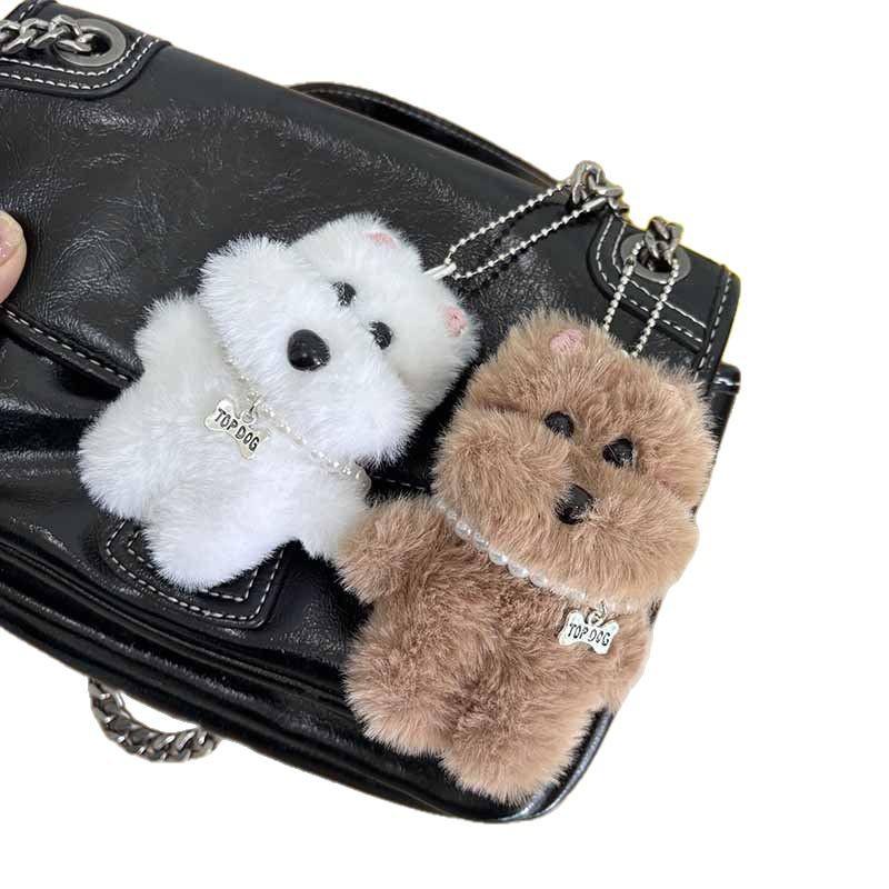Kawaii West Highland Plush Keychain Cartoon Puppy Stuffed Doll Keychain Couple Keyring Lovely Bag Pendant Gifts
