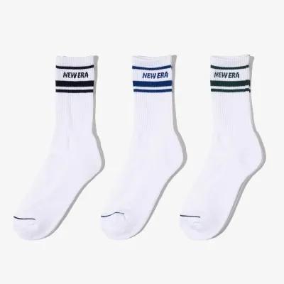 Lettering Logo Stripe Crew Socks 3-Pack Black/Blue/Green