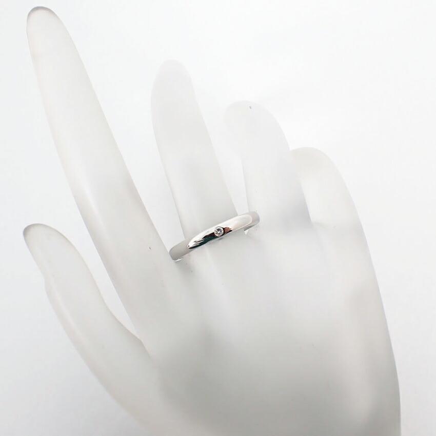 [Pre-owned] TIFFANY PT950 Stacking Band Diamond Ring / Size 15 / j50-12