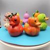 Creative Duck Ornament Funny Home Decoration Resin Animal Figurine Novelty Fruit Vegetable Art Sculpture Desktop Home Decor