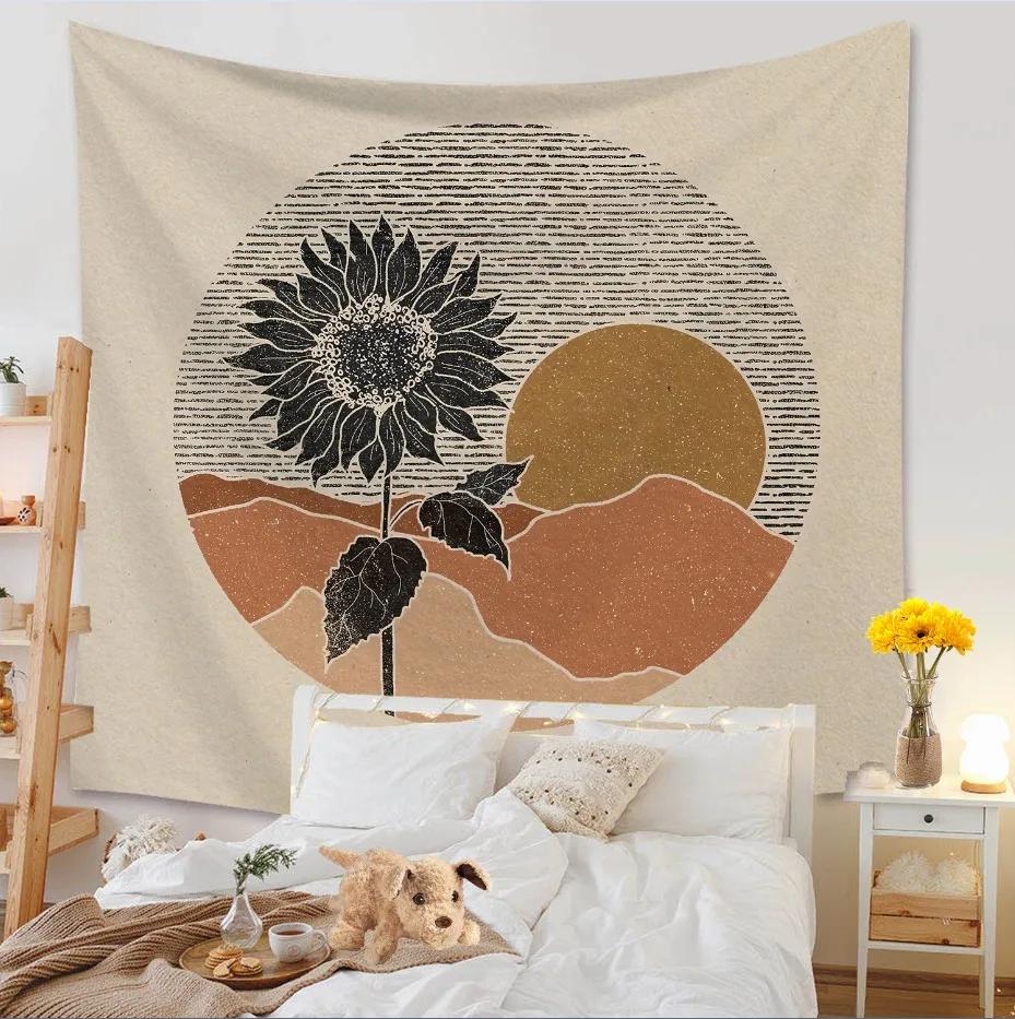 Гобелен для гостиной, фоновая роспись, пляжный коврик, украшение для дома, простой и свежий персонаж, настенный