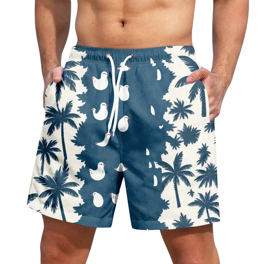Men's Hawaiian Lace-up Shorts Casual Pants