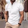 Summer POLO Shirt New Plaid Solid Colour Men's Sports Short Sleeve Top