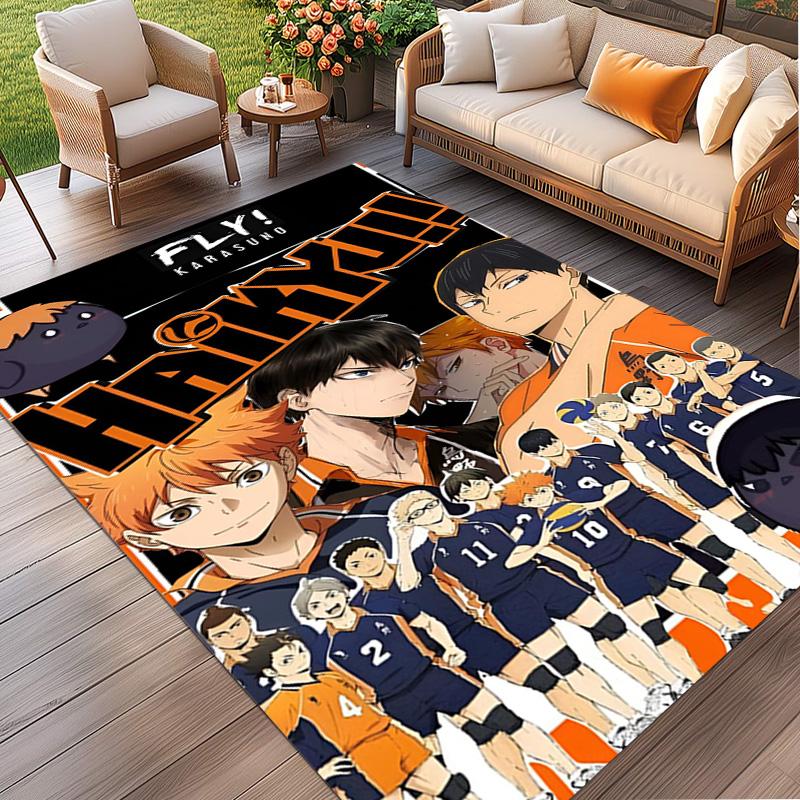 Haikyu Print Rug, Washable Floor Carpet, For Entryway Dorm Laundry Room Office Study, Home Decor Birthday Christmas Gift