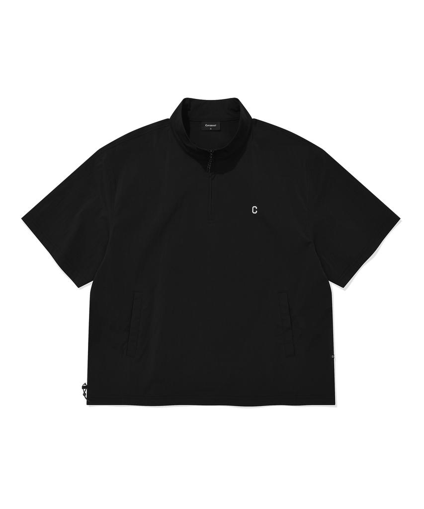 COVERNAT Nylon Half-Zip T-Shirt Black
