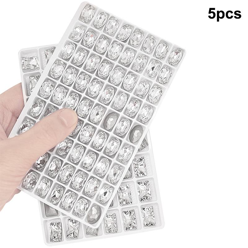 5 шт. прозрачные хрустальные бриллиантовые роскошные овальные квадратные стразы для дизайна ногтей драгоценные камни сверкающее стекло супер флэш-камни для ногтей подвески