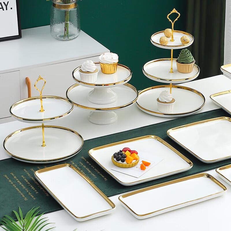 Nordic Ceramic Rectangular Dessert Display Stand