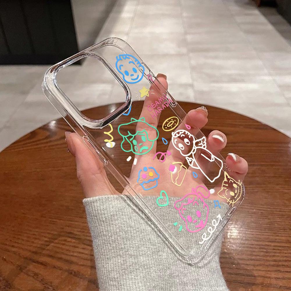 Acrylic Phone Case For iPhone 11 13 16 ProMax Case iPhone 13 14 15 ProMax 12 13 ProMax Case Samsung A55 A05S A54 A06 S22 A15 S23 A12 A22 A52S Cartoon