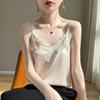 Шелковый камзол для женщин, жилет, летние тонкие топы с v-образным вырезом и короткими темпераментными внутренними топами