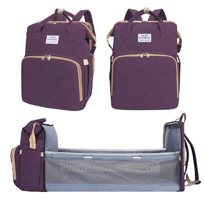 Portable Folding Baby Bed Mom Bag Multi-function Bed Large Capacity Mother and Baby Bag Backpack