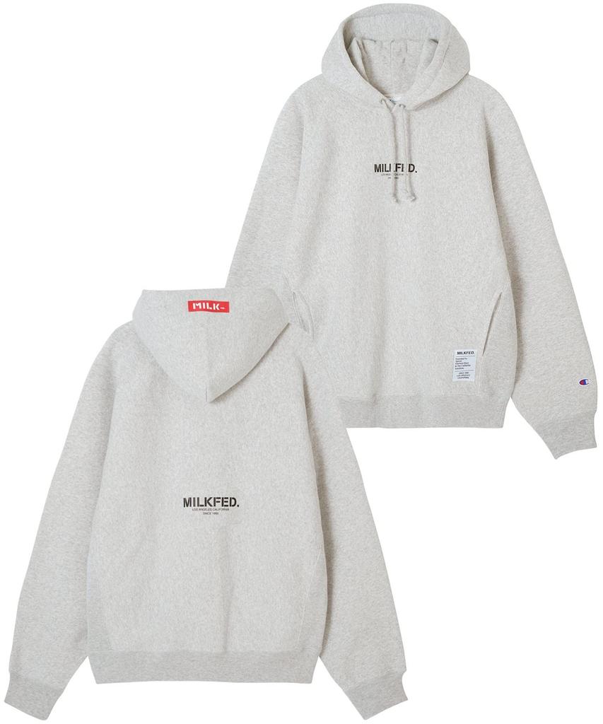 [Milkfed] Толстовка с капюшоном × CHAMPION SWEAT HOODIE Женская ASH Размер S
