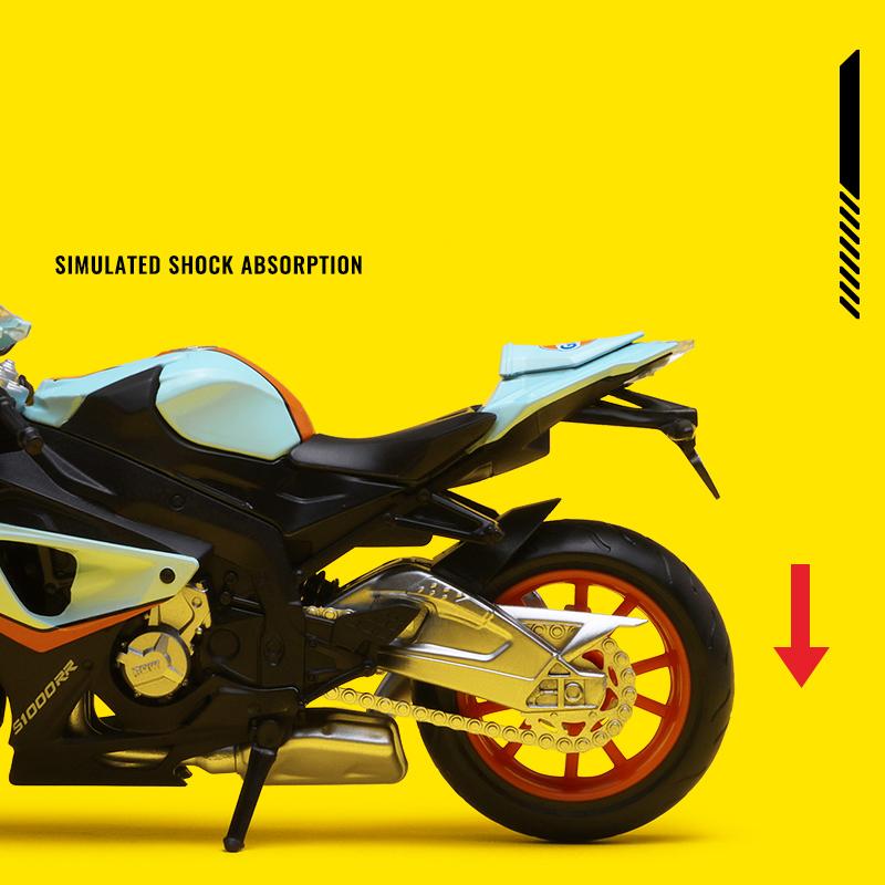 1/12 BMW S1000RR Gulf Oil Литая Модель Мотоцикла Игрушечный Транспорт Коллекция Автобайк Амортизатор Внедорожный Автоцикл Игрушки Автомобиль