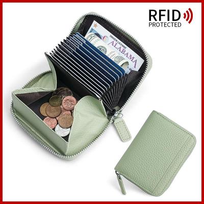 Японский RFID кошелек-аккордеон из натуральной кожи для карт