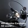Wired Headphones with Microphone In Ear Monitor Earbuds Metal Bass HiFi Earphone Dual Drive Sport Noise Cancelling Headset