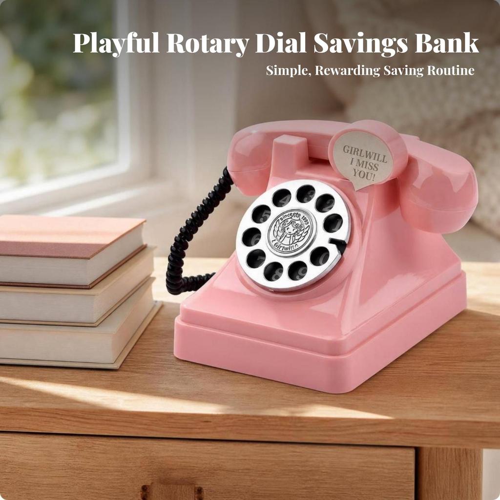 Nostalgic Retro Phone Piggy Bank Classic Telephone Saving Fun