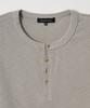 JOJILONG Jn153 Vintage Slub Henley Half T-Shirt - Ash Beige