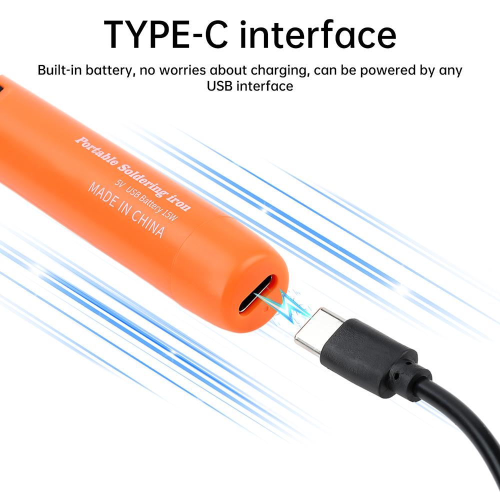 15 Вт USB Паяльник Беспроводной Электрический Паяльник Тип-C Интерфейс Быстрая Зарядка Паяльник Портативный Инструмент для Ремонта