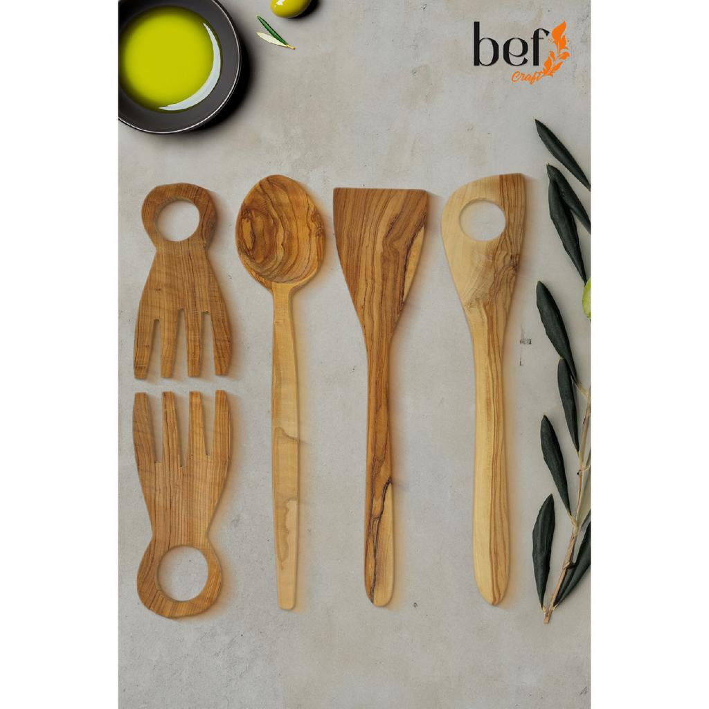 Wooden Spoon Tablespoon Wooden Serving Set Set Olive Wood Kitchen Utensils Dinnerware