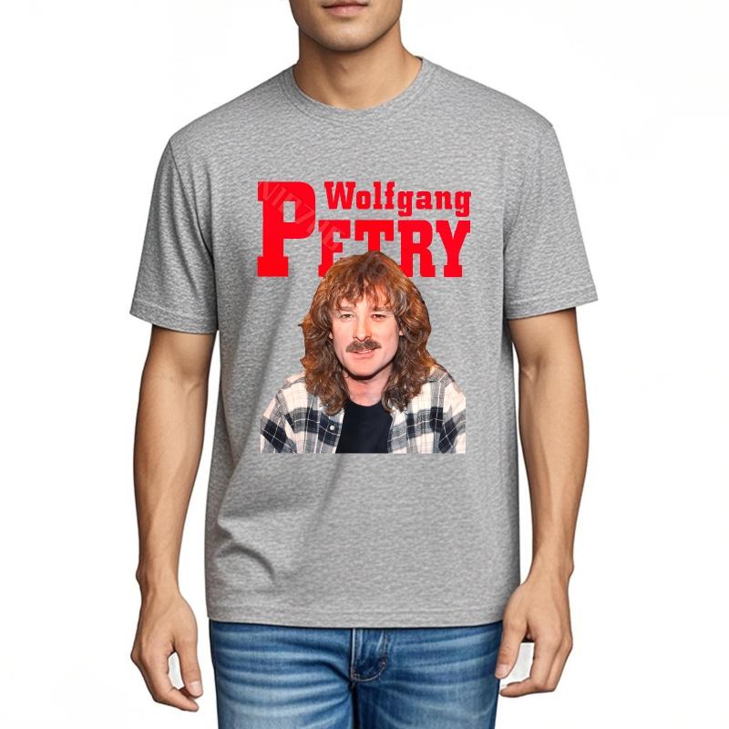Rock tshirt Vintage Casual Tee Wolfgang Petry Portrait On Black Short sleeve Everyday Tees Hiphop Cotton Tshirt Short sleeve