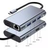 7-in-1 USB C Docking Station 4K HDMI-compatible VGA 100Mbps RJ45 Ethernet USB 3.0 PD 100W Charging Hub for MacBook Laptop Xiaomi