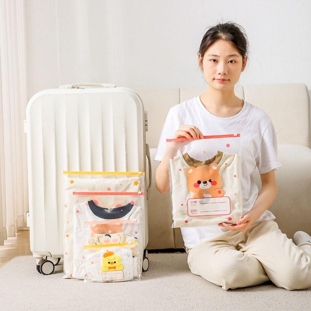 10 шт. Мультяшный многоразмерный классифицированный мешок для хранения, Портативный дорожный герметичный мешок, Мешочек для детской одежды/подгузников, Многофункциональная сумка-органайзер