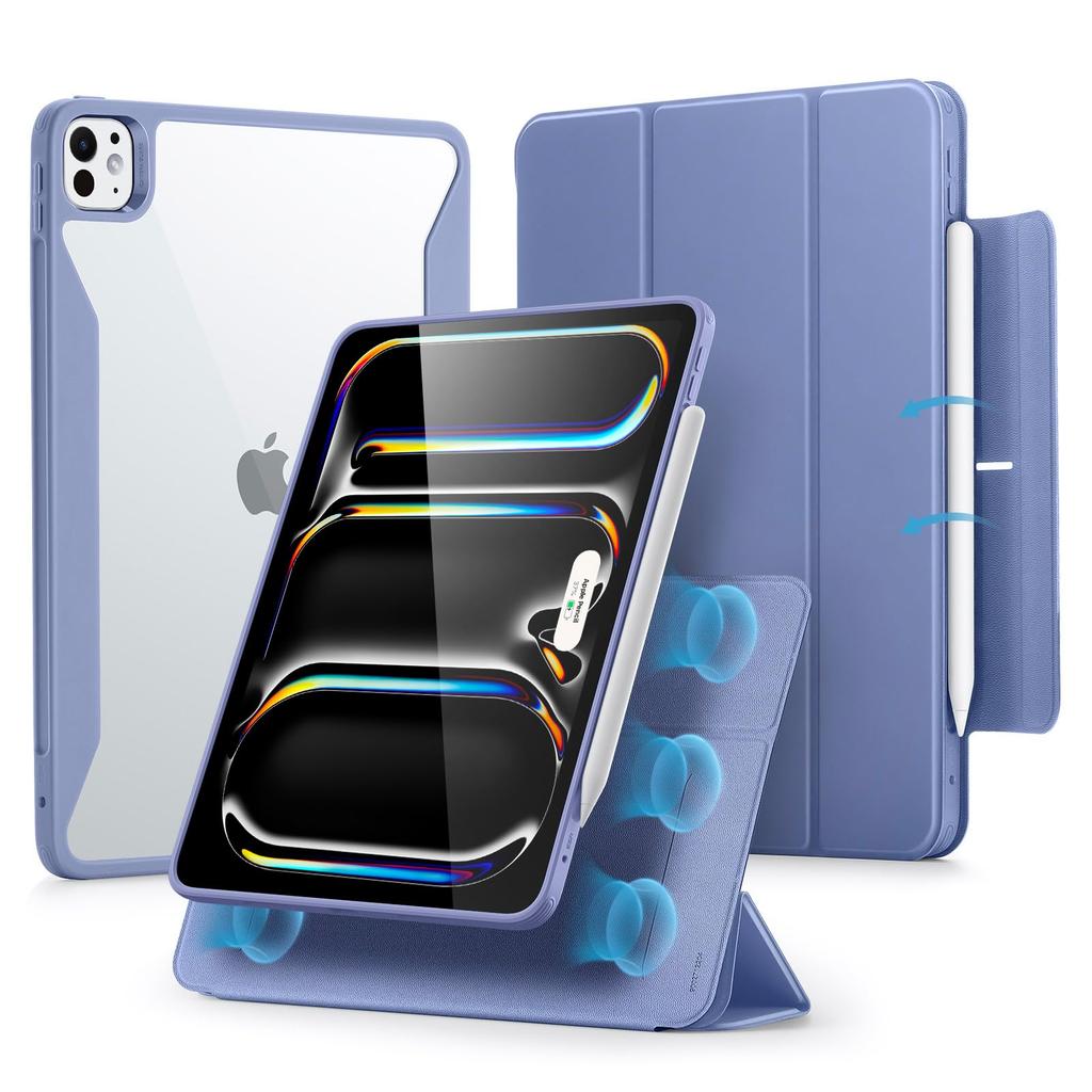 ESR IPad Pro Case for M4 5th with Pencil Removable Magnetic Fully Compatible with Pencil Rebound 360 Purple 11-inch (2024, Generation) Holder, Cover,