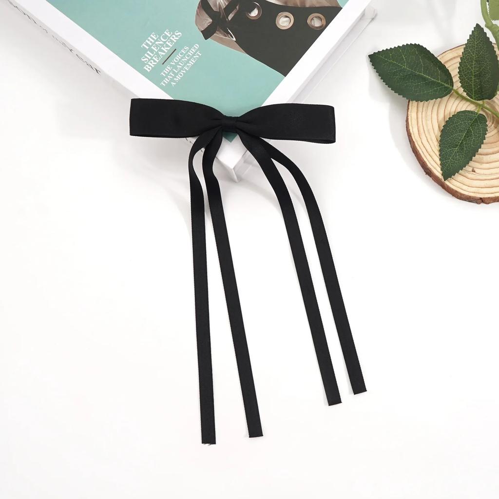 Sweet Bow Ribbon Hair Clips Elegant Women Girls Long Ribbon Hairpin Daily Party Gifts Wedding Jewelry Fashion Style Accessories
