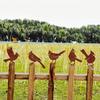 5 шт. ржавых птиц, украшения, металлический силуэт птицы, сад, двор, искусство, простая установка, железный балкон, забор, верхушка, декоративные украшения для улицы