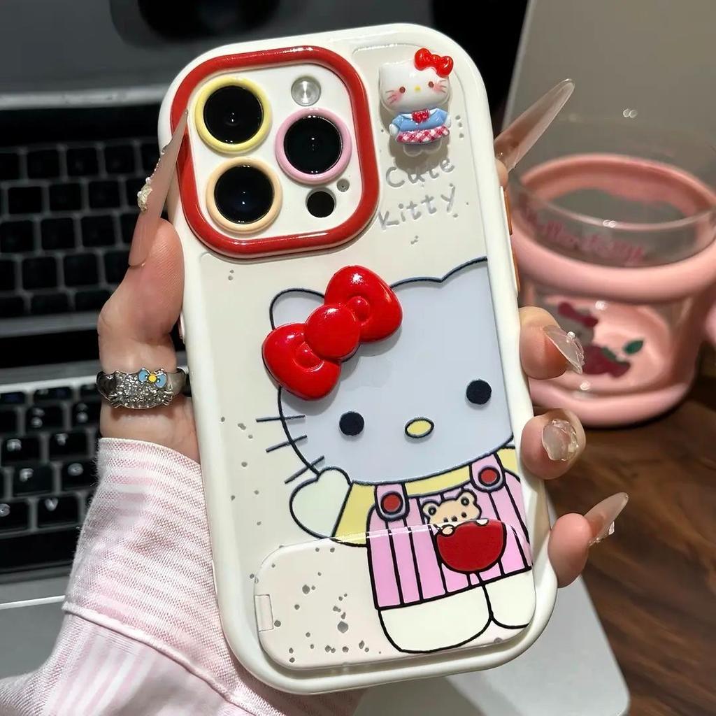 Bow cat doll for Apple 11promax mobile phone case cream case holder 11/11 cute cartoon