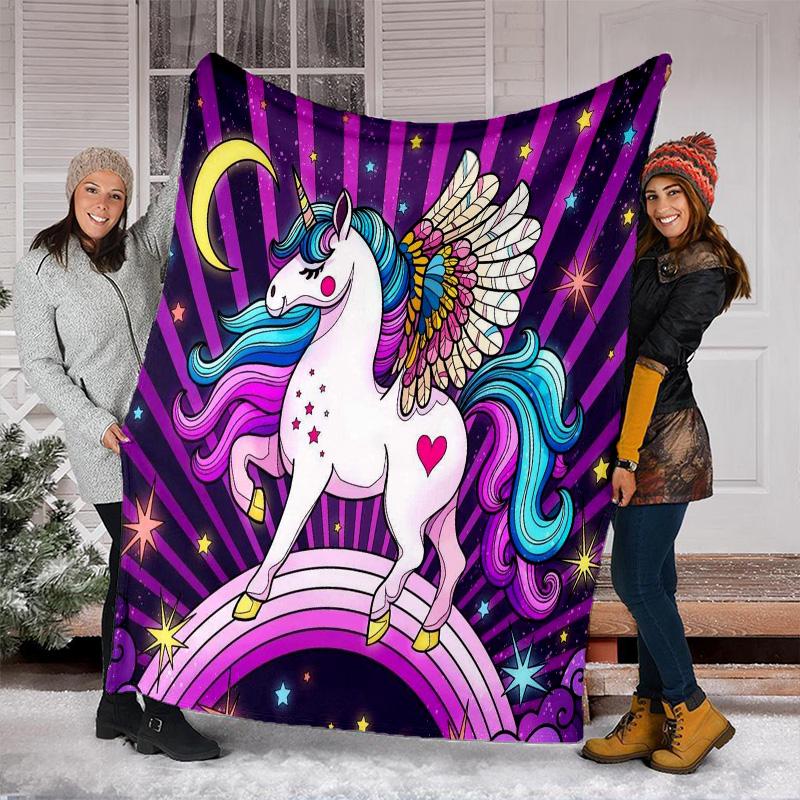 Unicorn Fantasy Blanket Soft Comfortable All Seasons Perfect Sofa Office Nap Travel Birthday Gift Christmas Present