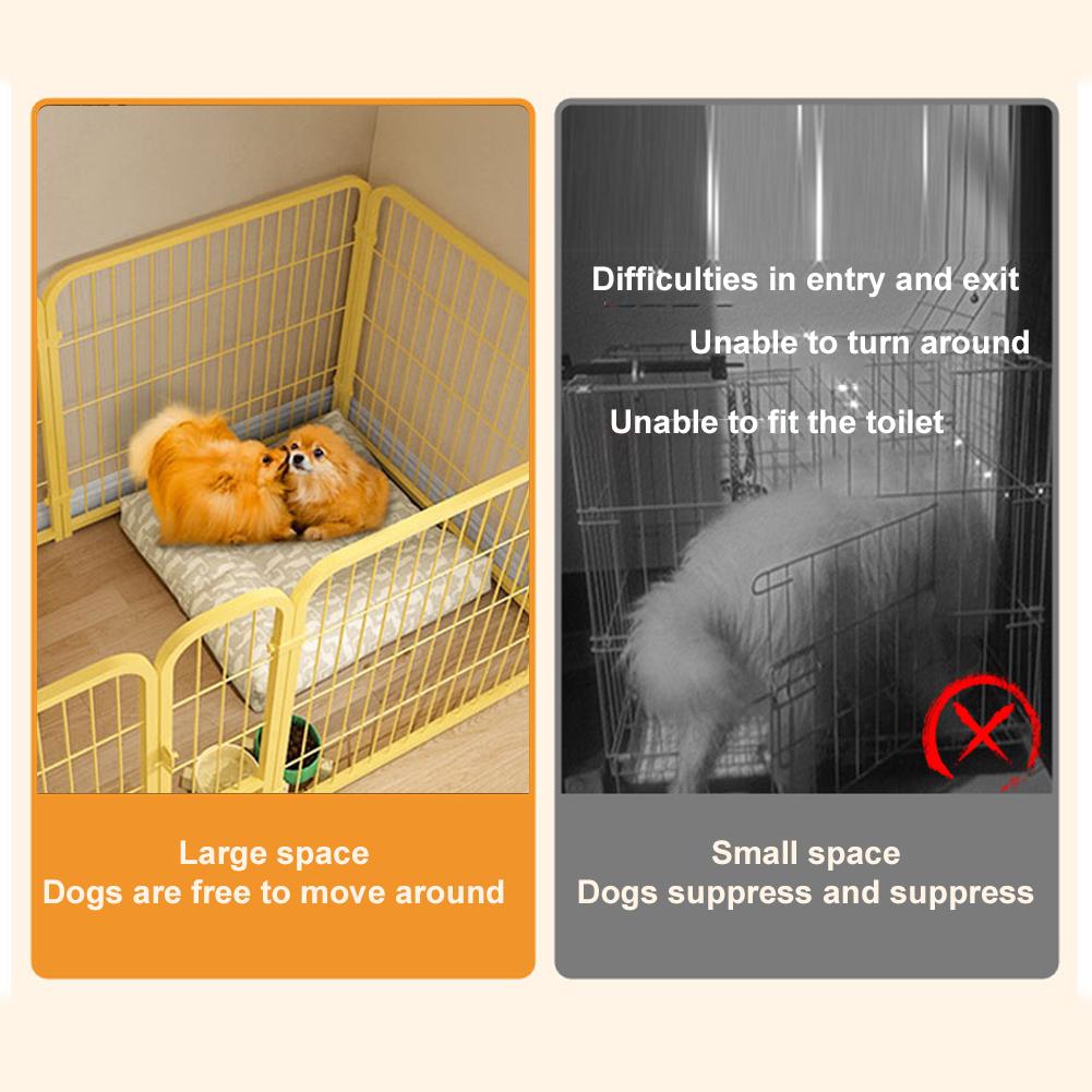 6 Panels Detachable Play Pen Foldable Exercise Puppy Kennel Cage Heavy Duty Dog Exercise Fence for Dog Cat Rabbit Pet Exercise