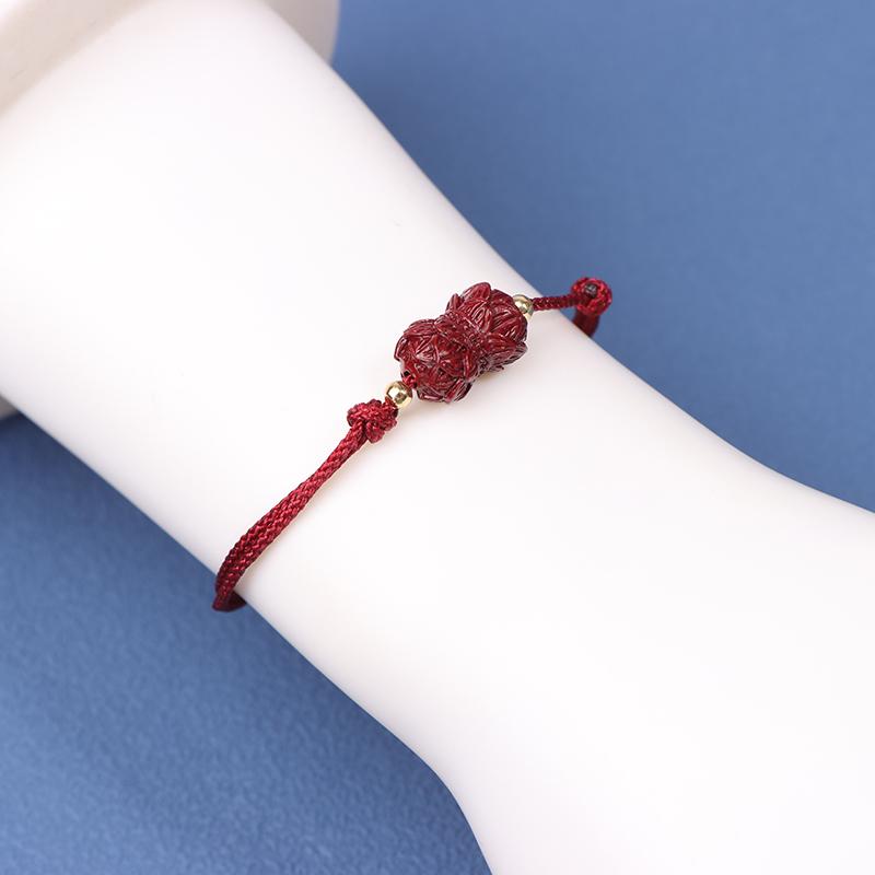 Сплетенный вручную фиолетовый киноварный браслет на удачу ручной работы, браслеты из красной веревки, размер регулируется