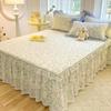 Pure Cotton Bed Skirt Single-piece Bed Hat Cotton Three-piece Set Thickened Fully Enclosed Lace Bed Cover Mattress Protective Cover Factory Wholesale