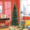 210cm Pencil-Shaped Christmas Tree with Foldable Base and 687 Branches for Bedroom Office, Green