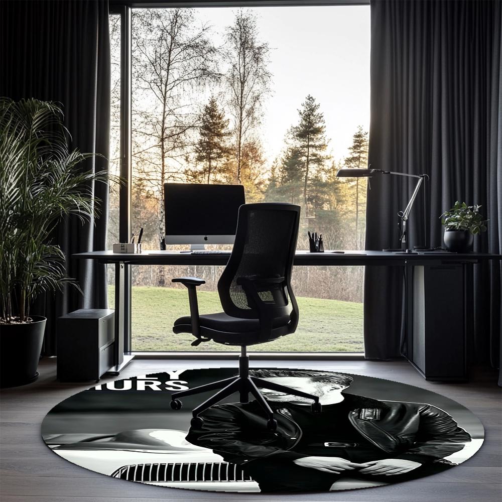 Olly Murs Printed Round Rug Carpet Chair Rug Area Rug Entryway Doormats,for Office Chair Living Room Bedroom Kitchen Room.