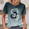 T-Shirt For Women Colorful Pattern 3D Printed Tees Summer Loose Tops Short Sleeves Personality Round Neck Oversize Clothing