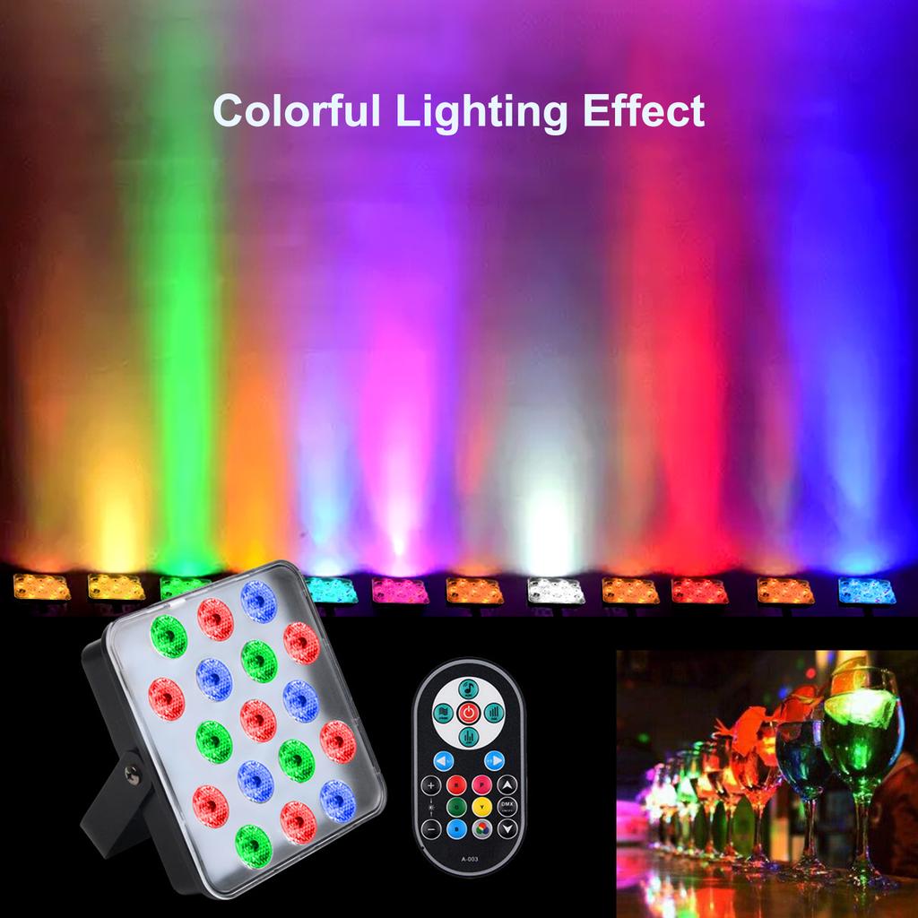 17LEDs Par Lights Bar Wedding Performance Stage Lighting Sound Control Atmosphere Flashing Colorful