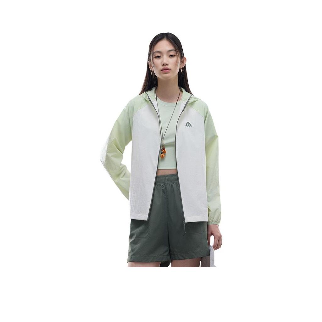 Anta Outdoor Series Color Block Zipper Hooded Versatile Casual UV Resistant Wear Women Outerwear 962526603-1